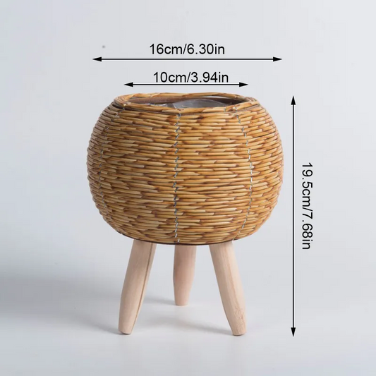Flower Pot Woven Flower Basket With Removable Legs